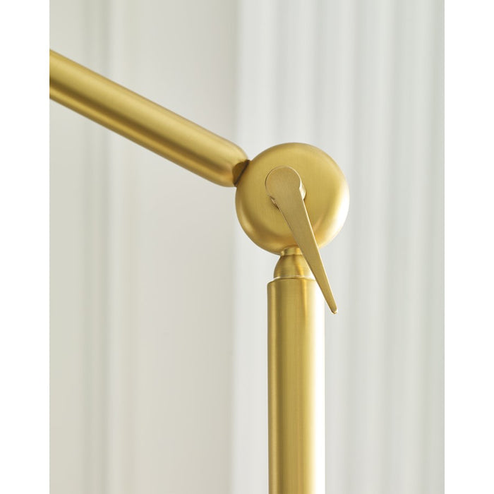 Visual Comfort Studio Signoret 1-Lt Gr/Task Floor Lamp, Brass/White