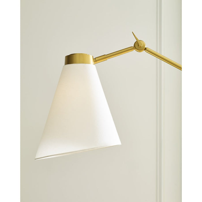 Visual Comfort Studio Signoret 1-Lt Gr/Task Floor Lamp, Brass/White