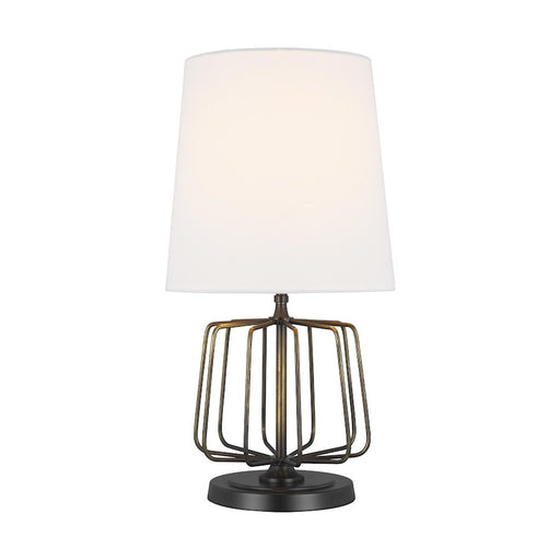 Visual Comfort Studio Milo 1-Lt Mini Table Lamp, Atelier BS/WH Linen - TT1121AB1