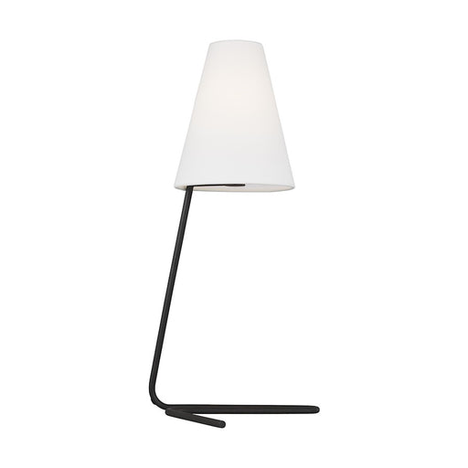 Visual Comfort Studio Dylan 1-Lt Tall Table Lamp, Brass/White Linen - TT1151BBS1