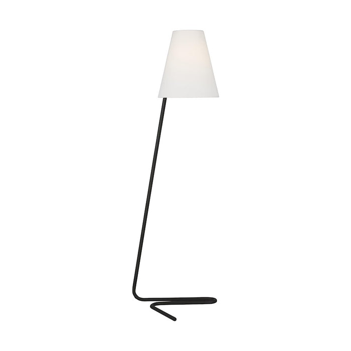 Visual Comfort Studio Jaxon 1 Light Floor Lamp, Iron/White Linen - TT1181AI1