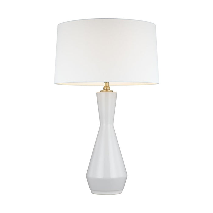 Visual Comfort Studio Jens 1-Lt Table Lamp, Soft Ivory/White Linen