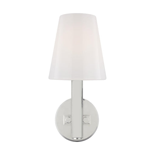 Visual Comfort Studio Logan 1-Lt Sconce, Pol Nickel/Milk White - TV1111PN