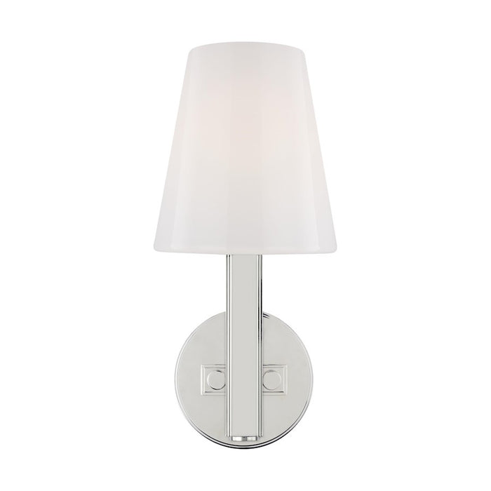 Visual Comfort Studio Logan 1-Lt Sconce, Pol Nickel/Milk White - TV1111PN