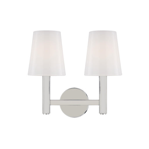 Visual Comfort Studio Logan 2-Lt Vanity, Pol Nickel/Milk White - TV1122PN