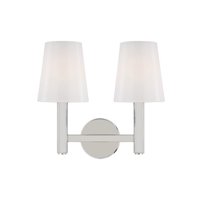 Visual Comfort Studio Logan 2-Lt Vanity, Pol Nickel/Milk White - TV1122PN