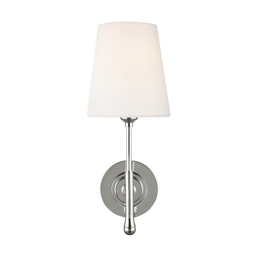 Visual Comfort Studio Capri 1-Lt Sconce, Pol Nickel/White Linen - TW1001PN