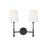 Visual Comfort Studio Capri 2 Light Double Sconce, Iron/White Linen - TW1012AI