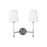 Visual Comfort Studio Capri 2-Lt Double Sconce, PN/White Linen - TW1012PN