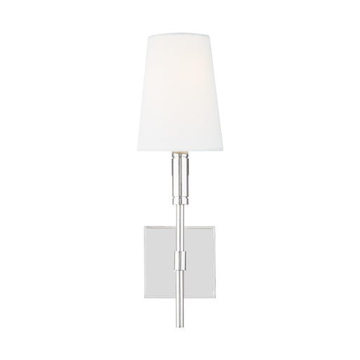 Visual Comfort Studio Beckham Classic 1-Lt Sconce, Nickel/White Linen - TW1031PN