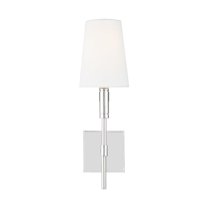 Visual Comfort Studio Beckham Classic 1-Lt Sconce, Nickel/White Linen - TW1031PN