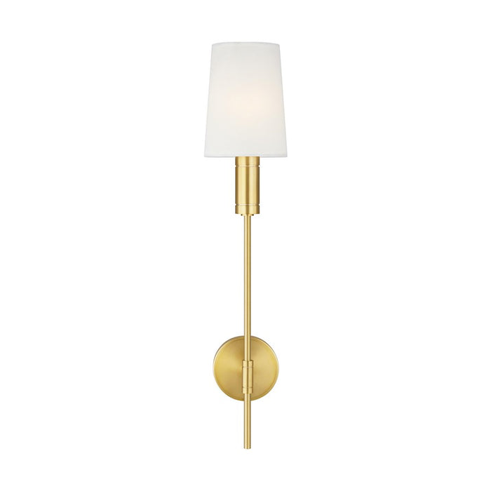 Visual Comfort Studio Beckham Modern 1-Lt Sconce, Brass/White Linen - TW1051BBS