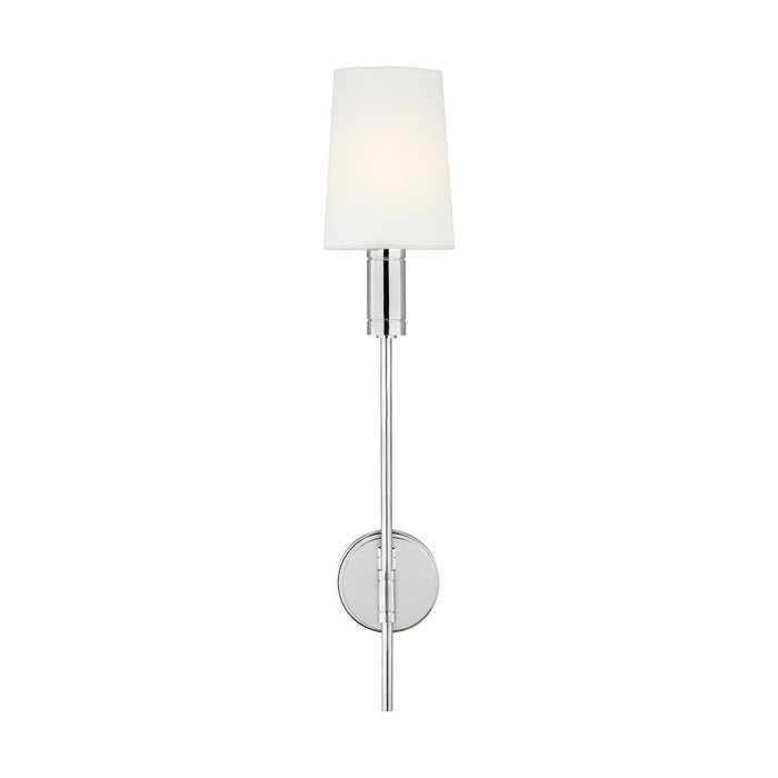 Visual Comfort Studio Beckham Modern 1-Lt Sconce, Nickel/White Linen - TW1051PN