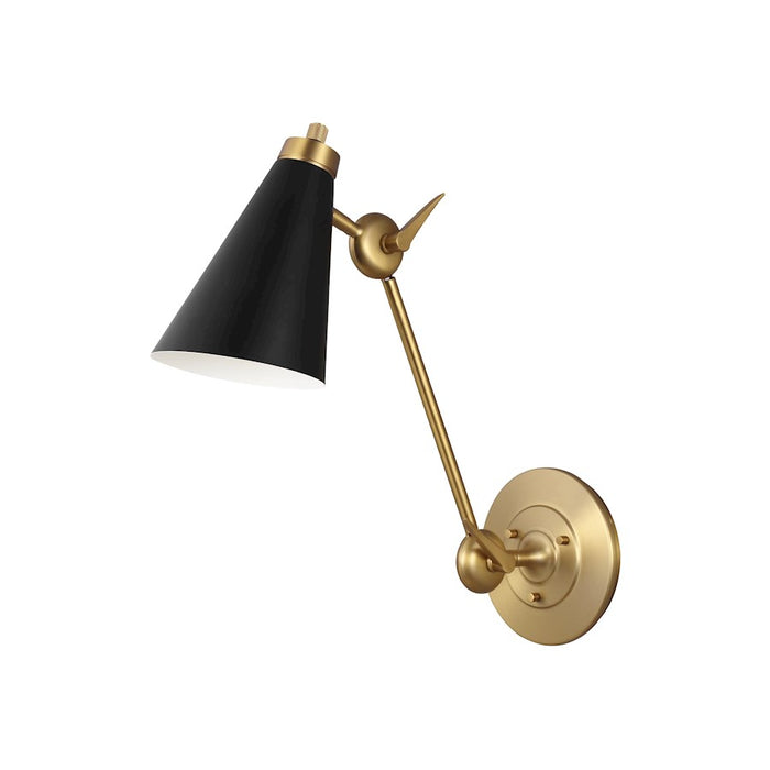 Visual Comfort Studio Signoret 1-Lt Library Sconce, Brass/Midnight - TW1071BBS