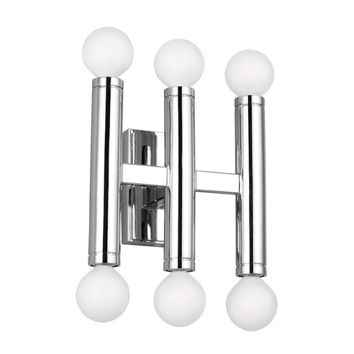 Visual Comfort Studio Beckham Modern 6-Lt Triple Sconce, Pol Nickel