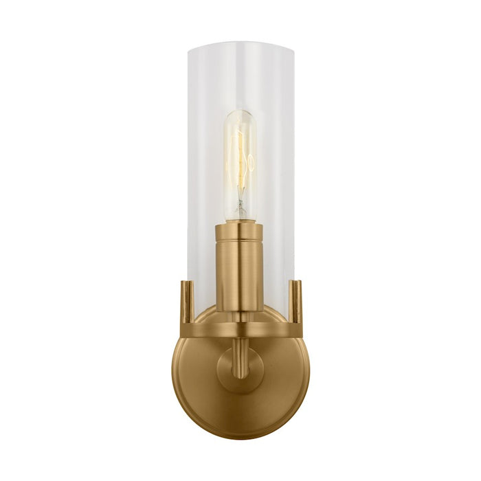 Visual Comfort Studio Mezzo 1-Lt Small Sconce, Burnished Brass/Clear - TW1151BBS