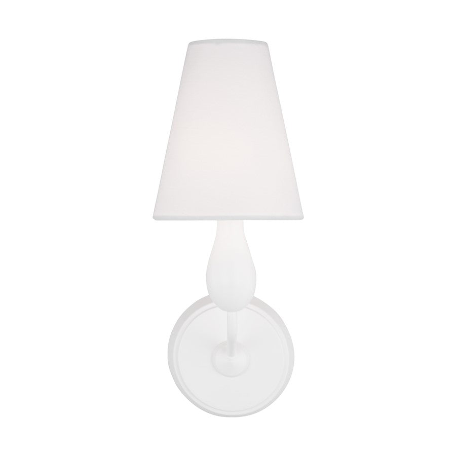 Visual Comfort Studio Ziba 1 Light Small Sconce, Matte White - TW1161MWT