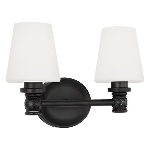 Visual Comfort Studio Xavierre 2Lt Bath Fixture, Iron/Opal Etched