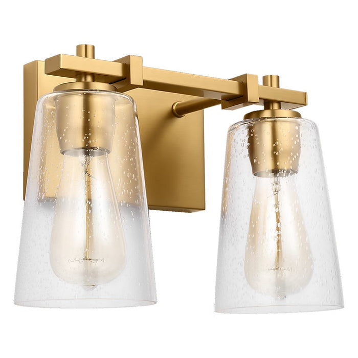 Visual Comfort Studio Mercer 2Lt Wall Sconce, Brass/Clear Seeded