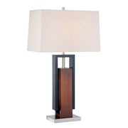 Minka Lavery Ambience 31.5in Table Lamp | Transitional Walnut, Black Wood, Brushed Nickel | Living Room & Bedroom Accent | Model 10034-0