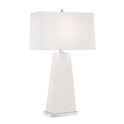 Minka Lavery Ambience 32in Table Lamp | Traditional White Wood and Chrome | Living Room & Bedroom Accent | 18 x 10 x 32 in | Model 10053-0