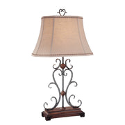 Minka Lavery Ambience 1-Light Table Lamp | Traditional Wood-Silver Finish | Living Room & Bedroom Accent | 13 x 18 in | Model 10361-0