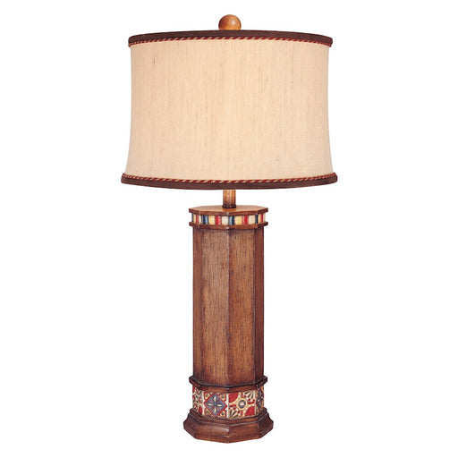 Minka Lavery Brown Wood Look Table Lamp | Contemporary Poly Resin with Brown Wood Finish | Living Room & Bedroom Accent Light | Model 10373-0