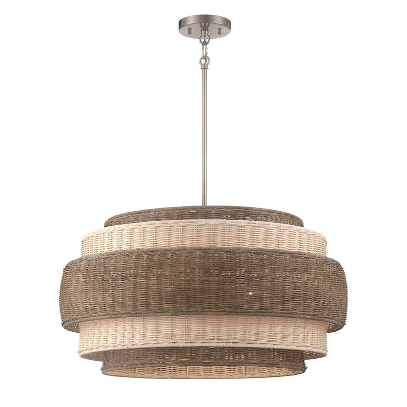 Minka Lavery Montauck Bay 20in 4-Light Pendant Semi-Flush | Transitional Brushed Nickel | Kitchen Island & Dining Room | Model 1074-84