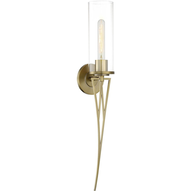 Minka Lavery A-Light 5in 1-Light Wall Sconce | Transitional Soft Brass | Hallway & Bedroom Accent | 5 x 5 x 29 in | Model 1080-695