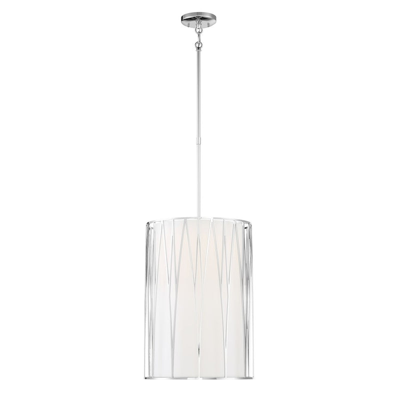 Minka Lavery Regal Terrace 32in 1-Light LED Pendant | Transitional Polished Nickel | Kitchen Island & Dining Room | 14 x 14 x 32 in | Model 1081-613-L