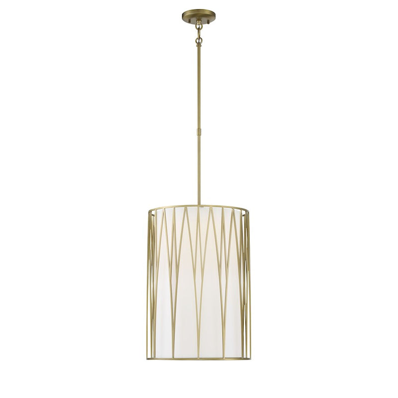 Minka Lavery Regal Terrace 32in 1-Light LED Pendant | Transitional Soft Brass | Kitchen Island & Dining Room | 14 x 14 x 32 in | Model 1081-695-L