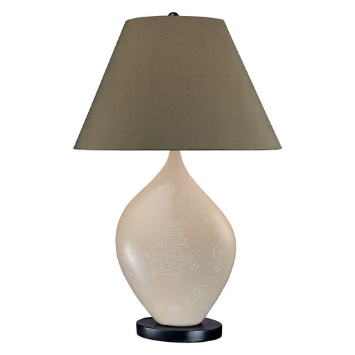 Minka Lavery 1-Light Table Lamp | Cream Ceramic and Fabric Shade | Living Room & Bedroom Accent | 28 in H, 100W Max | Model 10879-0