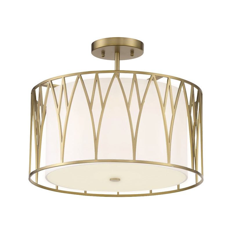 Minka Lavery LED Semi-Flush 16in | Transitional Soft Brass | Hallway & Bedroom Ceiling Light | 16 x 16 x 13 in | Model 1089-695-L