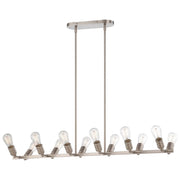 Minka Lavery Downtown Edison 41in 12-Light Island Light | Industrial Brushed Nickel | Kitchen Island & Dining Room | 41 x 16 x 6 in | Model 1134-84