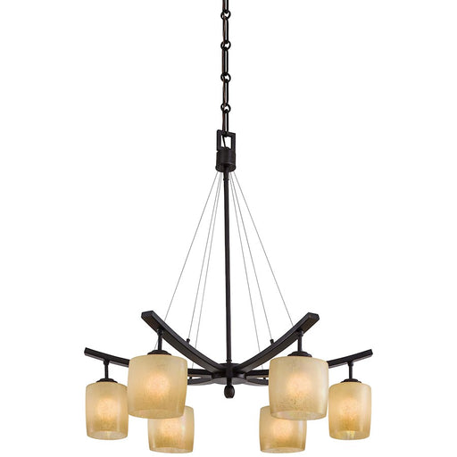 Minka Lavery Raiden 6-Light Chandelier | Transitional Iron Oxide | Dining Room & Living Room | 28 x 28 x 31 in | Model 1186-357