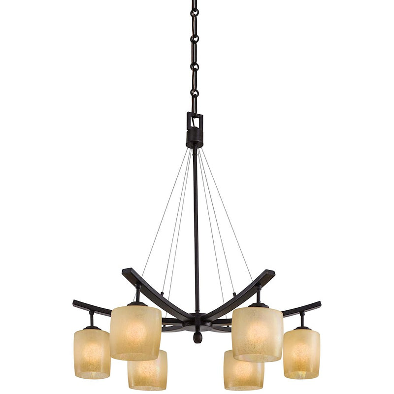 Minka Lavery Raiden 6-Light Chandelier | Transitional Iron Oxide | Dining Room & Living Room | 28 x 28 x 31 in | Model 1186-357