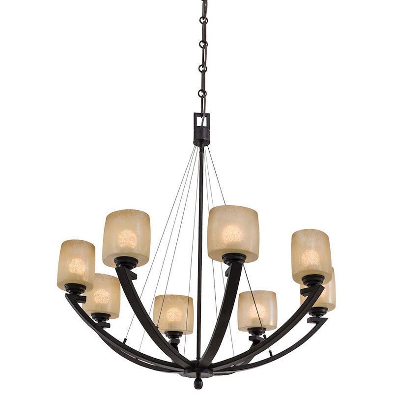 Minka Lavery Raiden 34in 8-Light Chandelier | Transitional Iron Oxide | Dining Room & Living Room | 34 x 34 x 34 in | Model 1188-357