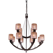 Minka Lavery Raiden 34in 12-Light Chandelier | Transitional Iron Oxide | Dining Room & Living Room | 34 x 34 x 36 in | Model 1198-357
