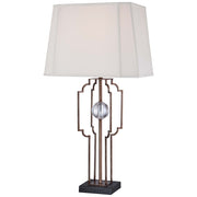 Minka Lavery Ambience 15in Table Lamp | Cream Linen Shade Traditional | Living Room & Bedroom Accent | 15 x 15 x 30 in | Model 12413-0