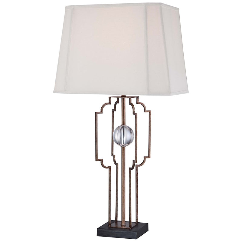 Minka Lavery Ambience 15in Table Lamp | Cream Linen Shade Traditional | Living Room & Bedroom Accent | 15 x 15 x 30 in | Model 12413-0