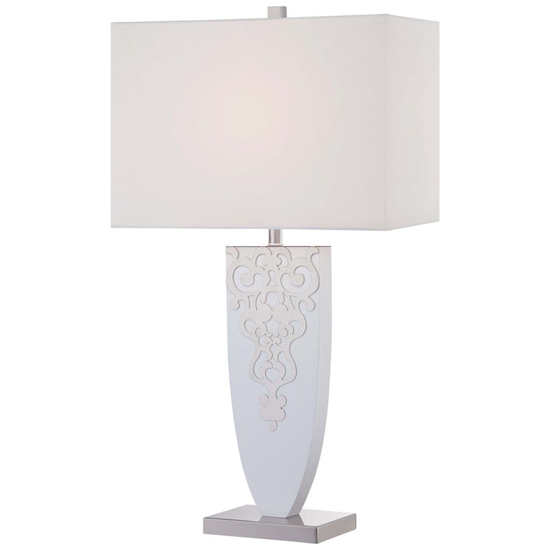 Minka Lavery Ambience 28in Table Lamp | Traditional Brushed Nickel | Living Room & Bedroom Accent | 10 x 16 x 28 in, 1-Light | Model 12421-0