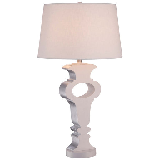 Minka Lavery Ambience 32in 1-Light Table Lamp | Traditional Wood and Cream Linen | Living Room & Bedroom Accent | 18 x 18 x 32 in | Model 12430-0