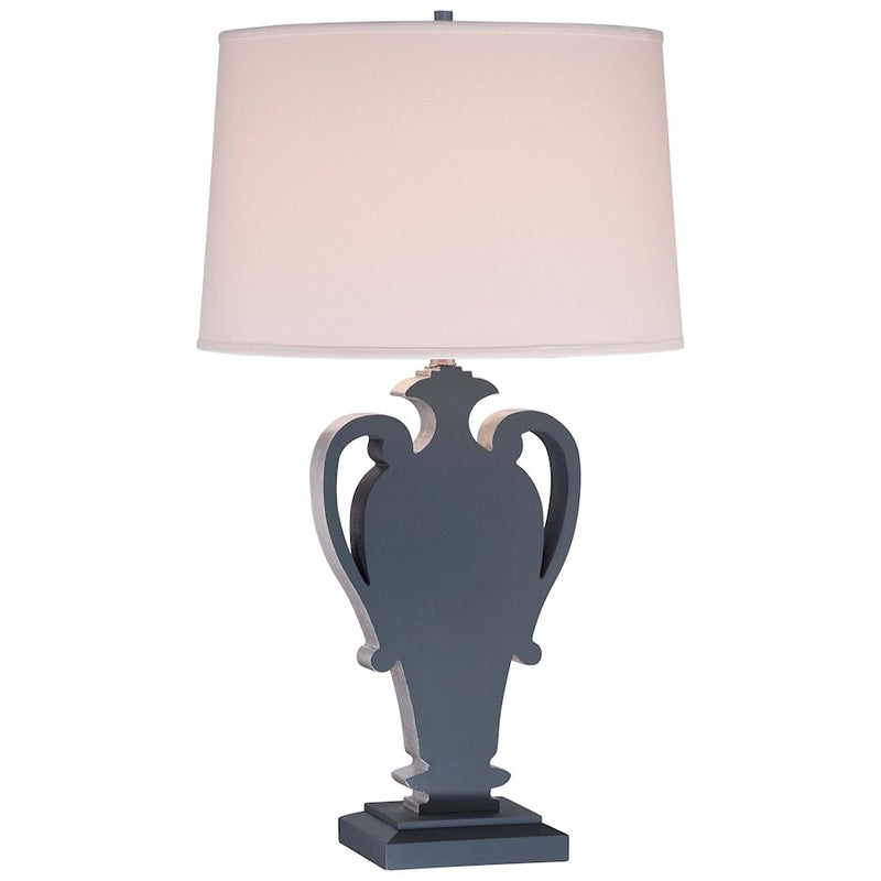 Minka Lavery Ambience 19in 1-Light Table Lamp | Traditional Ocean Blue with Silver Leaf Highlights | Living Room & Bedroom | Model 12431-0