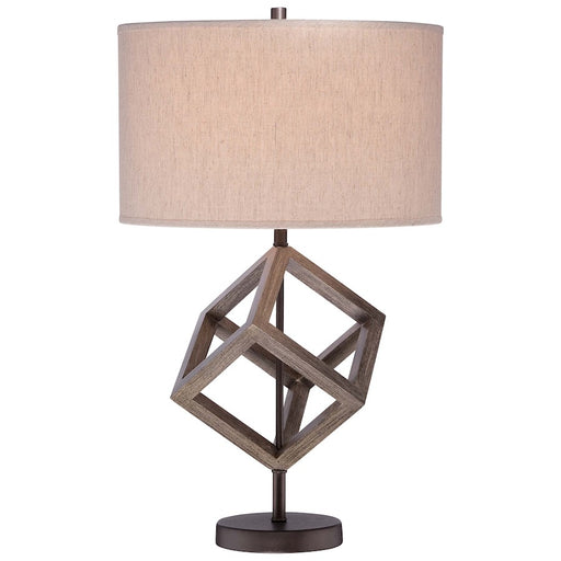 Minka Lavery Ambience 15in 1-Light Table Lamp | Transitional Walnut Finish | Living Room & Bedroom | 15 x 15 x 25 in | Model 12433-0