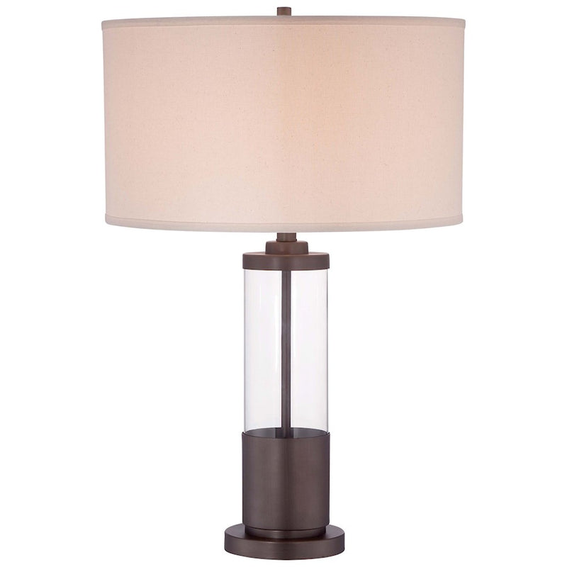 Minka Lavery Ambience 18in 1-Light Table Lamp | Transitional Copper Bronze Patina and Clear Glass | Living Room & Bedroom | Model 12435-2
