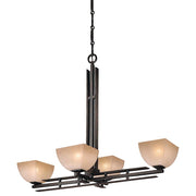 Minka Lavery Lineage 42in 4-Light Island Pendant | Transitional Iron Oxide Steel | Kitchen Island & Dining Room | 42 x 19 x 33 in | Model 1274-357