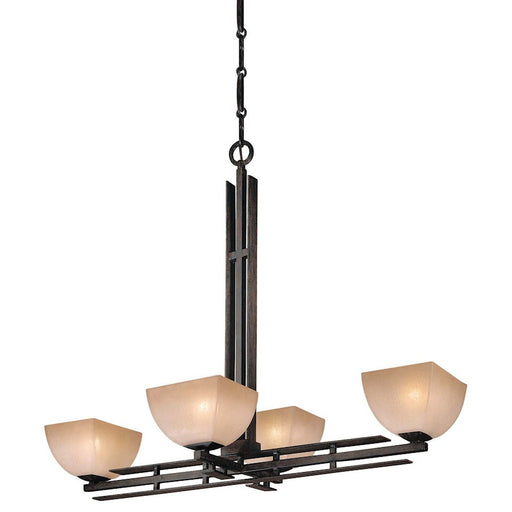 Minka Lavery Lineage 42in 4-Light Island Pendant | Transitional Iron Oxide Steel | Kitchen Island & Dining Room | 42 x 19 x 33 in | Model 1274-357