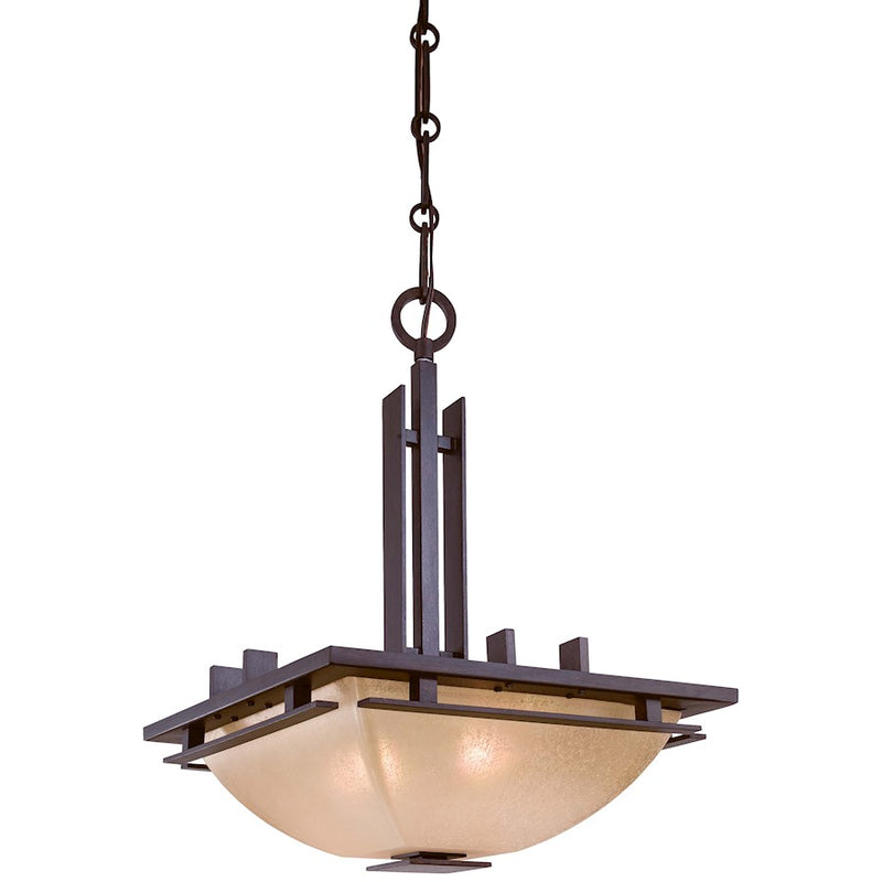 Minka Lavery Lineage 16in 2-Light Pendant | Transitional Iron Oxide Metal | Kitchen Island & Dining Room | 15.5 x 15.5 x 21 in | Model 1275-357