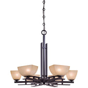 Minka Lavery Lineage 29in 6-Light Chandelier | Transitional Iron Oxide | Dining Room & Living Room | 29 x 29 x 25 in | Model 1276-357