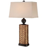 Minka Lavery Ambience 1-Light Table Lamp | Traditional Bronze with Oatmeal Linen Shade | Living Room & Bedroom Accent | 29.5 in H | Model 13045-0